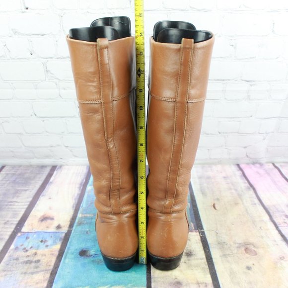 Vintage LL Bean Brown Leather Knee High Tall Riding Boot Size 6.5 B - Picture 8 of 9